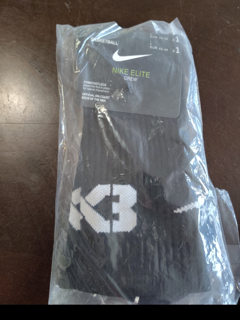 Nike Elite Crew Socks - Black with White Accents